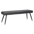Banc de salle à manger HomeRoots 54 po en similicuir gris foncé et noir
