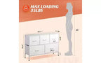 Commode de chambre DEXYLLO avec 5 tiroirs, unité de rangement haute, commode en tissu