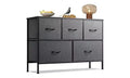 DEXYLLO Dresser for Bedroom with 5 Drawers, Long Storage Tower Organizer Unit, Fabric Dresser