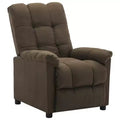 vidaXL Recliner in Modern Brown Fabric - High Comfort and Adjustable Backrest & Footrest, Thick Padding, Durable Upholstery with Side Pocket