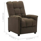 vidaXL Fauteuil inclinable en tissu marron moderne - Grand confort et dossier et repose-pieds réglables, rembourrage épais, revêtement durable avec poches latérales