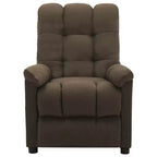 vidaXL Fauteuil inclinable en tissu marron moderne - Grand confort et dossier et repose-pieds réglables, rembourrage épais, revêtement durable avec poches latérales