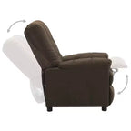 vidaXL Fauteuil inclinable en tissu marron moderne - Grand confort et dossier et repose-pieds réglables, rembourrage épais, revêtement durable avec poches latérales