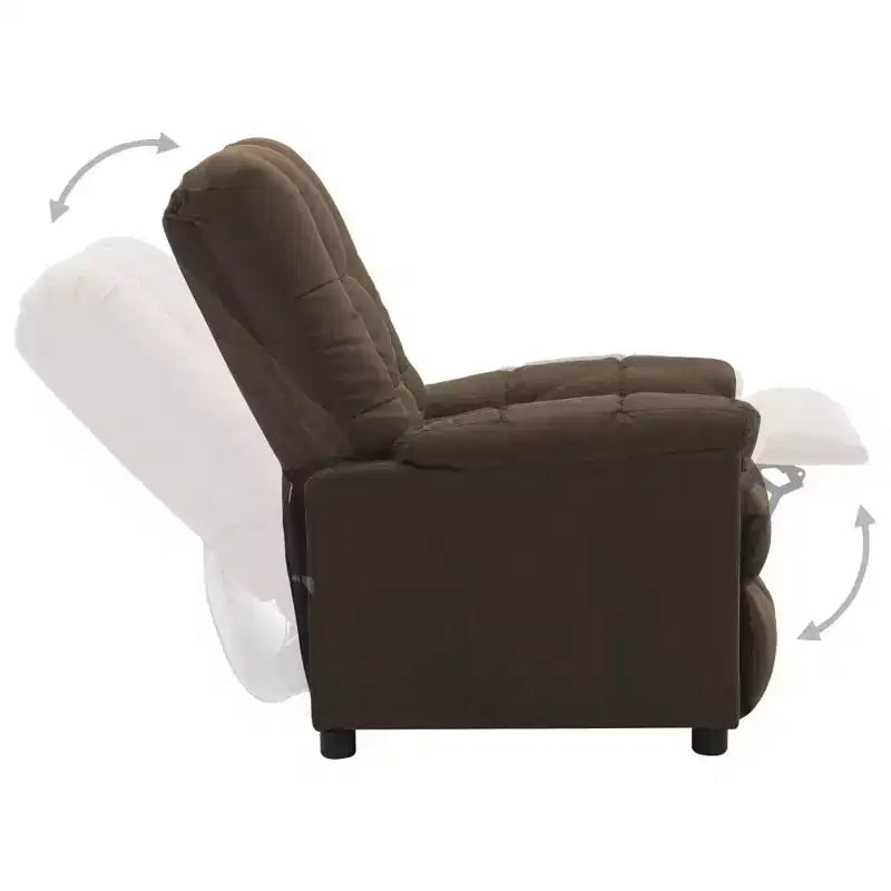 vidaXL Fauteuil inclinable en tissu marron moderne - Grand confort et dossier et repose-pieds réglables, rembourrage épais, revêtement durable avec poches latérales