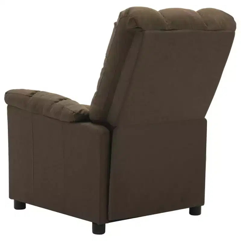 vidaXL Fauteuil inclinable en tissu marron moderne - Grand confort et dossier et repose-pieds réglables, rembourrage épais, revêtement durable avec poches latérales