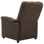 vidaXL Fauteuil inclinable en tissu marron moderne - Grand confort et dossier et repose-pieds réglables, rembourrage épais, revêtement durable avec poches latérales