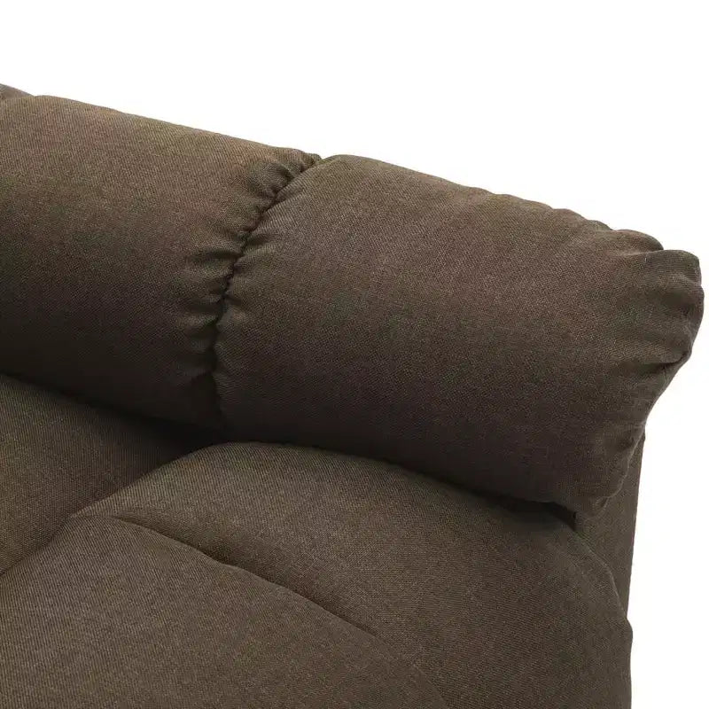 vidaXL Fauteuil inclinable en tissu marron moderne - Grand confort et dossier et repose-pieds réglables, rembourrage épais, revêtement durable avec poches latérales