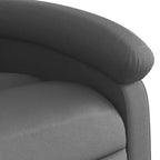 vidaXL Fauteuil inclinable de massage - Cuir véritable, Gris - Inclinable manuel avec massage vibrant à 6 points, Alimenté par USB