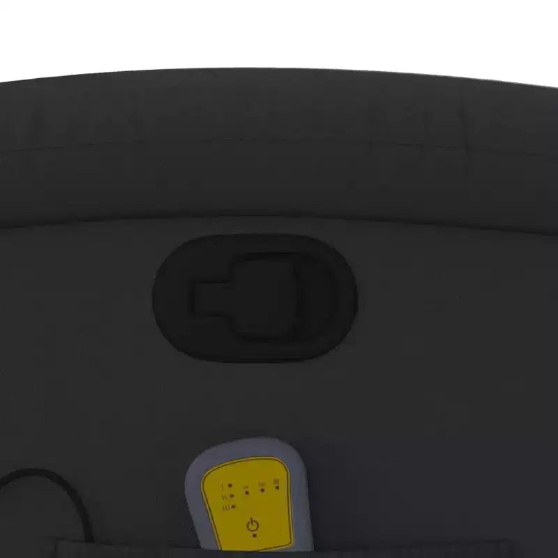 vidaXL Fauteuil de massage inclinable en cuir véritable noir - Inclinaison manuelle, fonction de vibration, poche latérale, cadre robuste