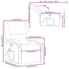 vidaXL Fauteuil de massage inclinable en cuir véritable noir - Inclinaison manuelle, fonction de vibration, poche latérale, cadre robuste
