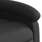 vidaXL Fauteuil de massage inclinable en cuir véritable noir - Inclinaison manuelle, fonction de vibration, poche latérale, cadre robuste