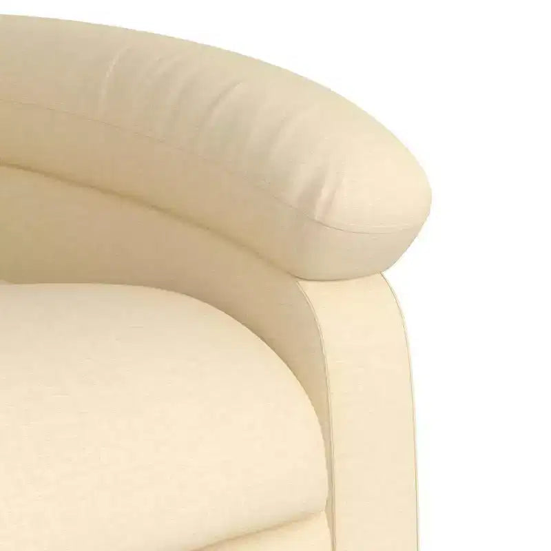 vidaXL Fauteuil inclinable électrique releveur crème – Aide au levage électrique, inclinaison manuelle, fauteuil rembourré en tissu pour personnes âgées, cadre robuste