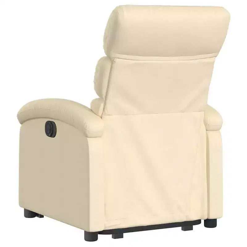 vidaXL Fauteuil inclinable électrique releveur crème – Aide au levage électrique, inclinaison manuelle, fauteuil rembourré en tissu pour personnes âgées, cadre robuste