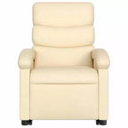 vidaXL Fauteuil inclinable électrique releveur crème – Aide au levage électrique, inclinaison manuelle, fauteuil rembourré en tissu pour personnes âgées, cadre robuste