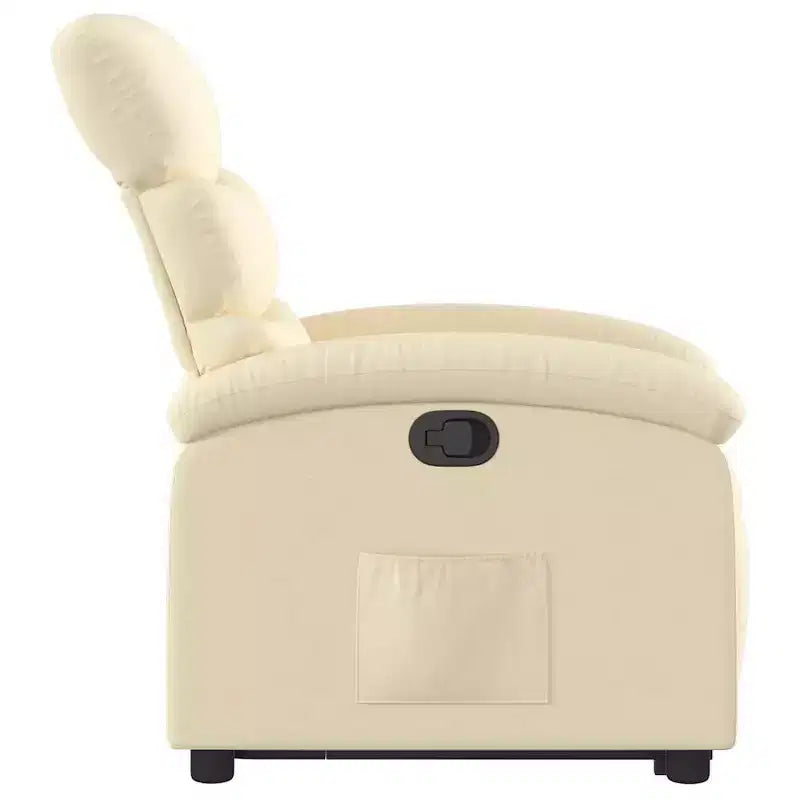 vidaXL Fauteuil inclinable électrique releveur crème – Aide au levage électrique, inclinaison manuelle, fauteuil rembourré en tissu pour personnes âgées, cadre robuste