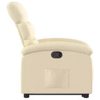 vidaXL Fauteuil inclinable électrique releveur crème – Aide au levage électrique, inclinaison manuelle, fauteuil rembourré en tissu pour personnes âgées, cadre robuste