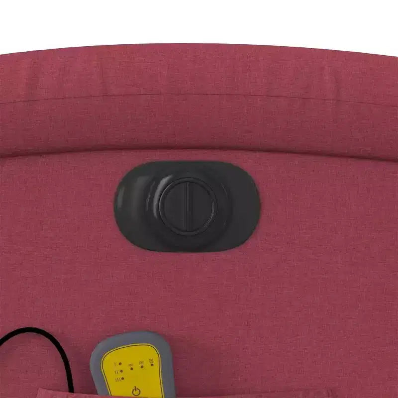 vidaXL Fauteuil de massage inclinable et releveur électrique - Tissu rouge bordeaux, releveur motorisé, inclinable, vibrant, Home Cinéma