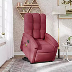 vidaXL Fauteuil de massage inclinable et releveur électrique - Tissu rouge bordeaux, releveur motorisé, inclinable, vibrant, Home Cinéma