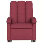 vidaXL Fauteuil de massage inclinable et releveur électrique - Tissu rouge bordeaux, releveur motorisé, inclinable, vibrant, Home Cinéma