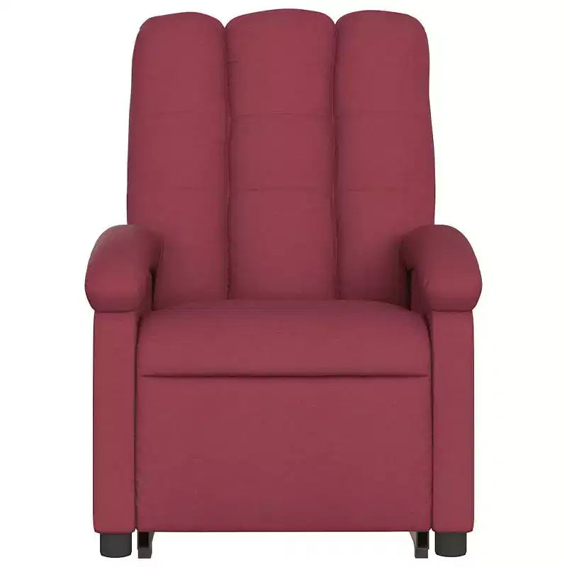 vidaXL Fauteuil de massage inclinable et releveur électrique - Tissu rouge bordeaux, releveur motorisé, inclinable, vibrant, Home Cinéma