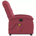 vidaXL Fauteuil de massage inclinable et releveur électrique - Tissu rouge bordeaux, releveur motorisé, inclinable, vibrant, Home Cinéma