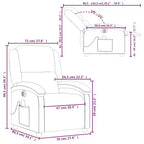 vidaXL Fauteuil inclinable de massage électrique en cuir véritable gris