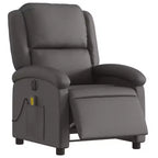 vidaXL Fauteuil inclinable de massage électrique en cuir véritable gris
