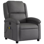 vidaXL Fauteuil inclinable de massage électrique en cuir véritable gris