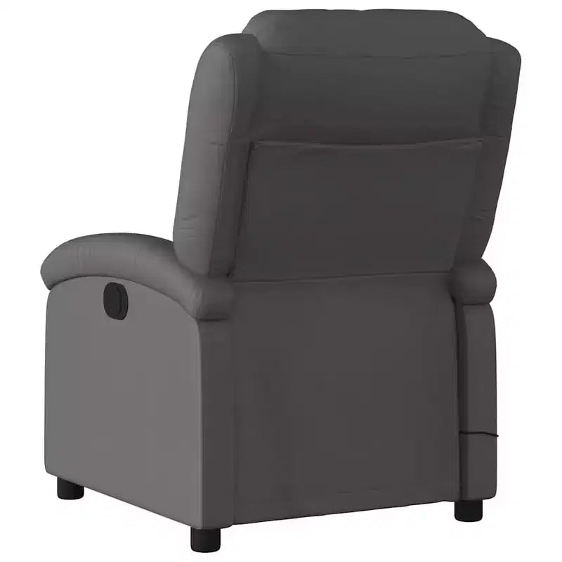 vidaXL Fauteuil inclinable de massage électrique en cuir véritable gris