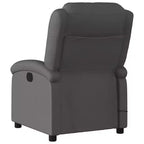 vidaXL Fauteuil inclinable de massage électrique en cuir véritable gris