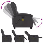 vidaXL Fauteuil inclinable de massage électrique en cuir véritable gris