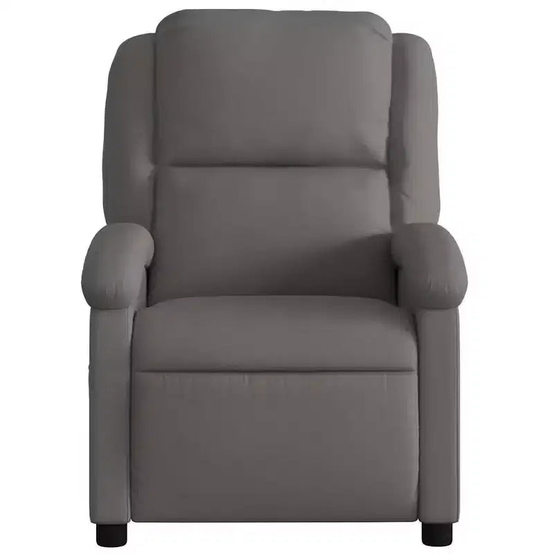 vidaXL Fauteuil inclinable de massage électrique en cuir véritable gris