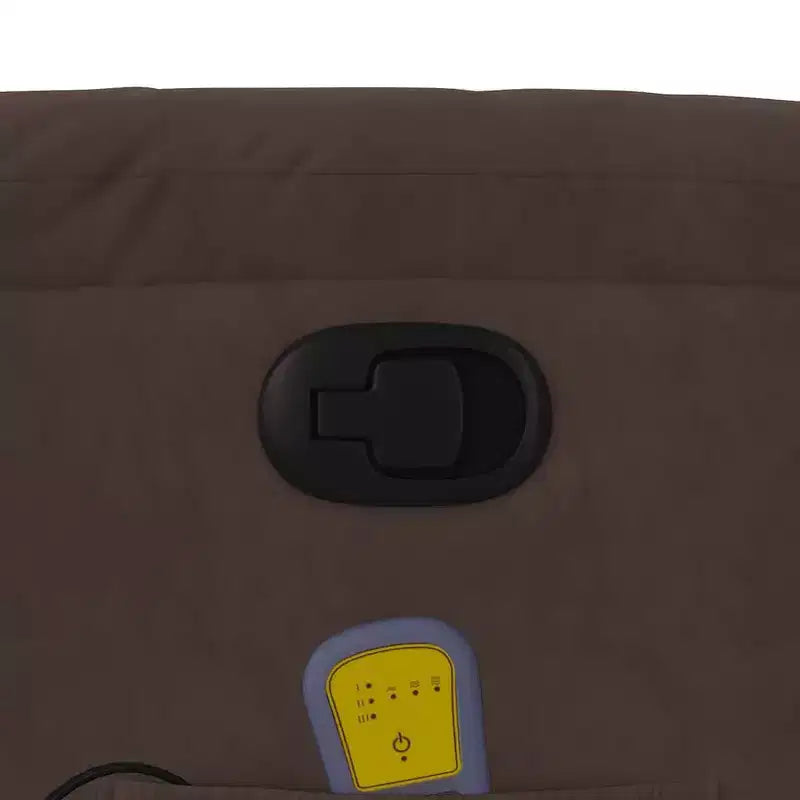 vidaXL Fauteuil inclinable de massage - Fauteuil inclinable manuel en microfibre marron avec massage vibrant et poche latérale pour salon, salle de détente