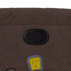 vidaXL Fauteuil inclinable de massage - Fauteuil inclinable manuel en microfibre marron avec massage vibrant et poche latérale pour salon, salle de détente