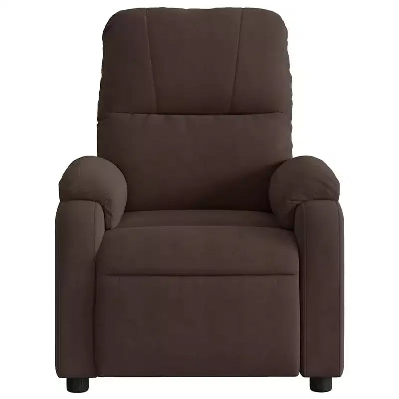 vidaXL Fauteuil inclinable de massage - Fauteuil inclinable manuel en microfibre marron avec massage vibrant et poche latérale pour salon, salle de détente