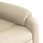 vidaXL Fauteuil inclinable de massage électrique Power Lift - Tissu crème, réglages motorisés, massage vibrant, robuste, conception confortable pour les personnes âgées