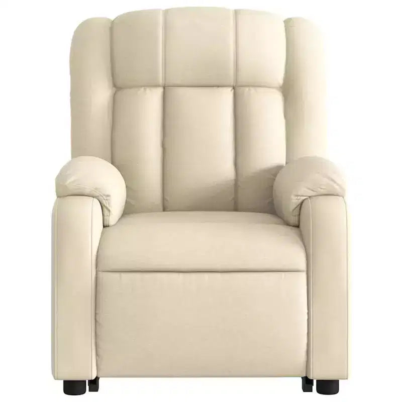 vidaXL Fauteuil inclinable de massage électrique Power Lift - Tissu crème, réglages motorisés, massage vibrant, robuste, conception confortable pour les personnes âgées