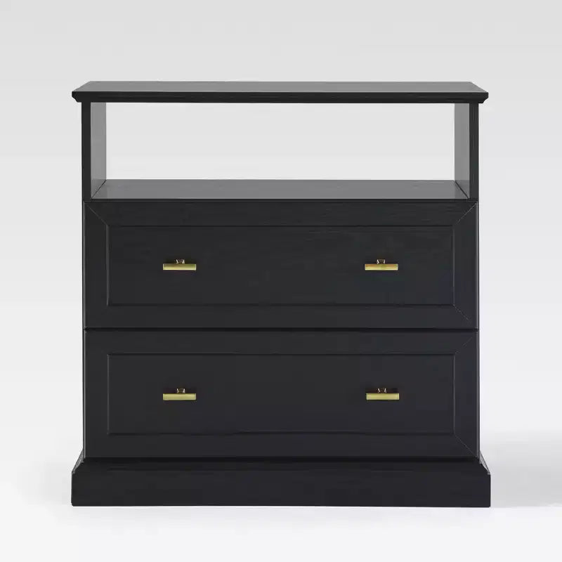 Table de chevet de style ferme moderne avec étagère ouverte pour la chambre à coucher