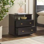 Table de chevet de style ferme moderne avec étagère ouverte pour la chambre à coucher