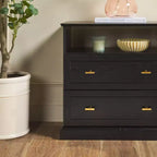Table de chevet de style ferme moderne avec étagère ouverte pour la chambre à coucher