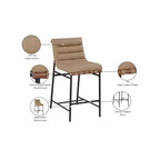 Tabouret de comptoir en cuir végétalien Burke Tan de Meridian Furniture