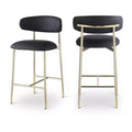 Meridian Furniture,Lupita Black Vegan Leather Counter Stool, Set of 2