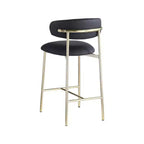 Meridian Furniture, Tabouret de comptoir Lupita en cuir vegan noir, Lot de 2