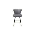 Meridian Furniture, Tabouret de comptoir/bar Hendrix en cuir végétalien gris, Lot de 2