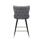 Meridian Furniture, Tabouret de comptoir/bar Hendrix en cuir végétalien gris, Lot de 2