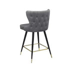 Meridian Furniture, Tabouret de comptoir/bar Hendrix en cuir végétalien gris, Lot de 2