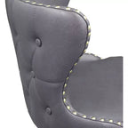 Meridian Furniture, Tabouret de comptoir/bar Hendrix en cuir végétalien gris, Lot de 2