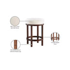 Meridian Furniture, Tabouret de comptoir Monette en velours crème