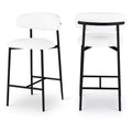 Meridian Furniture,Lupita White Vegan Leather Counter Stool, Set of 2