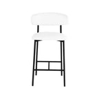 Meridian Furniture, Tabouret de comptoir Lupita en cuir vegan blanc, Lot de 2